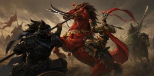 Three Heroes Battle Lu Bu at Hulao Pass