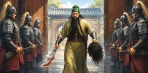 Guan Yu Cleaves Hua Xiong Over Warm Wine